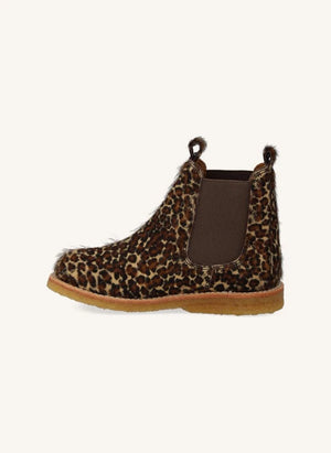 Angulus - Pony Leopard Chelsea Boots | Brown