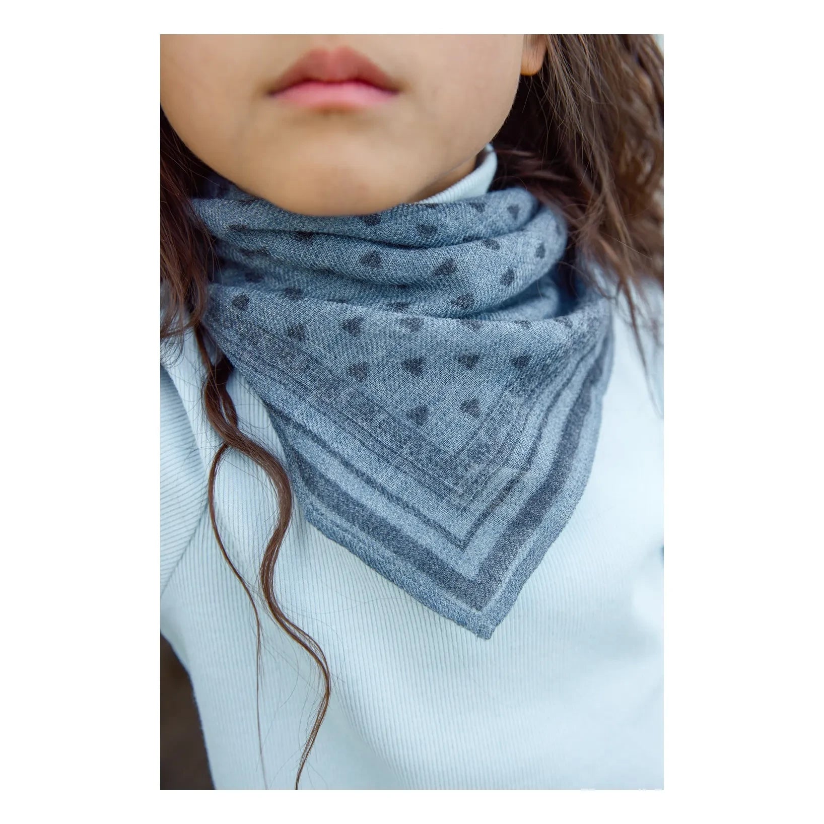Bonton - Yün Foulove Atkı | Gökyüzü mavisi