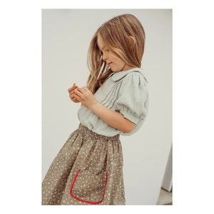 THE LiTTLE POETS - Amália Nature embroidered skirt | Khaki brown