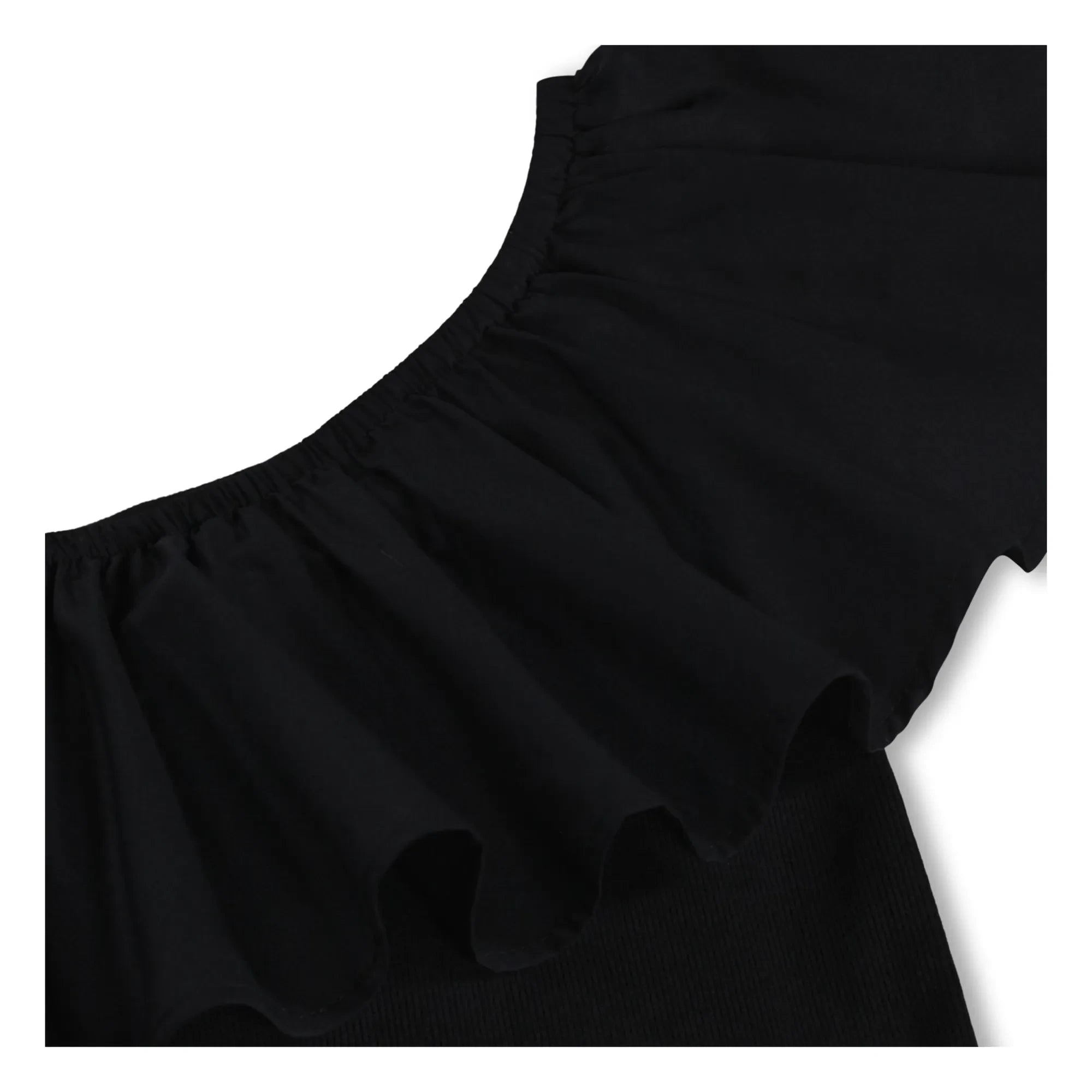 Molo - Chloey Organic Cotton Asymmetrical Ruffled Dress | Black