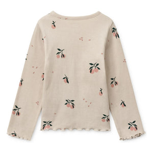 Liewood - Nieve Ribbed T-Shirt Peach Organic Cotton | Ecru
