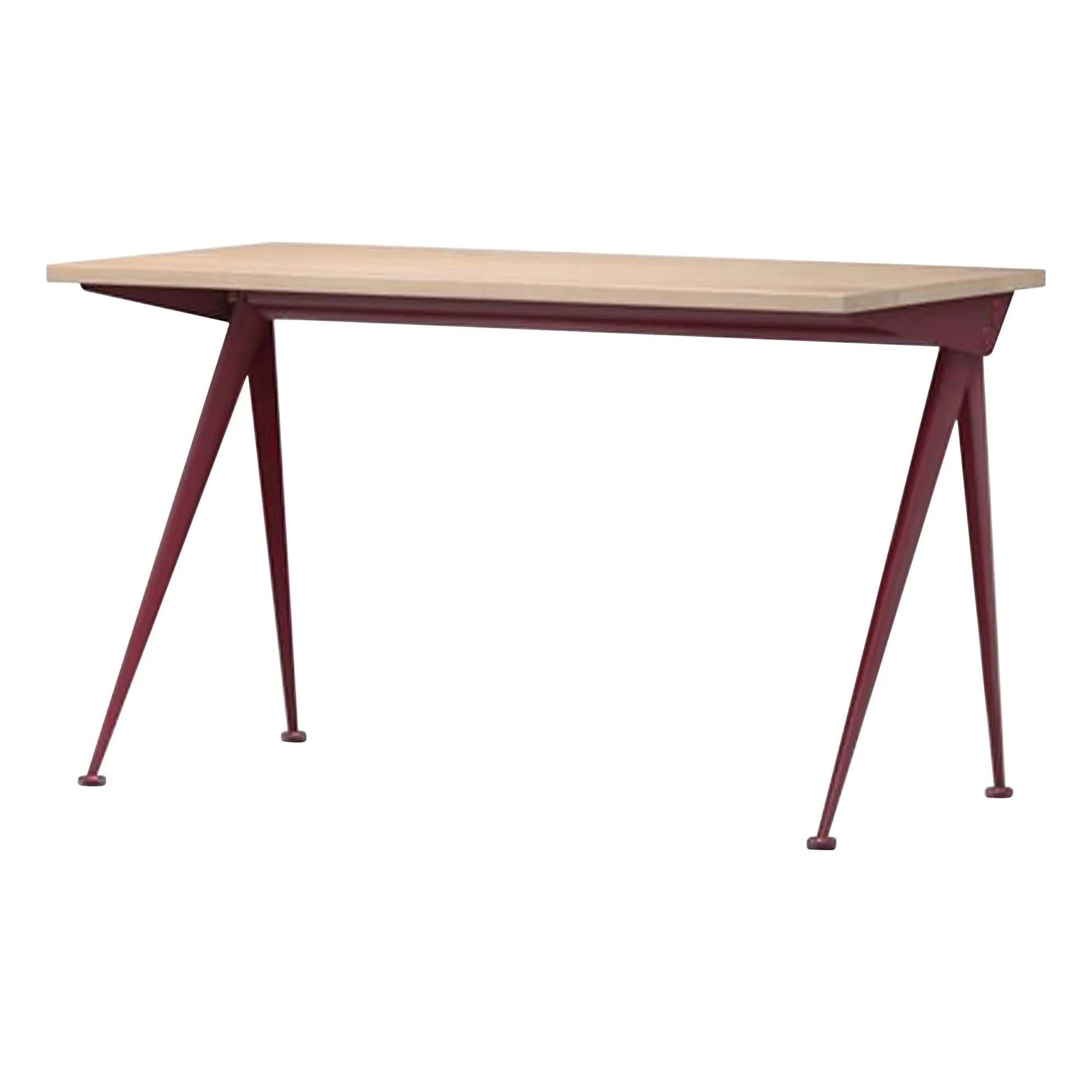 Vitra - Compas Direction Desk - Japanese Red Base - Jean Prouvé, 1953 | Oak