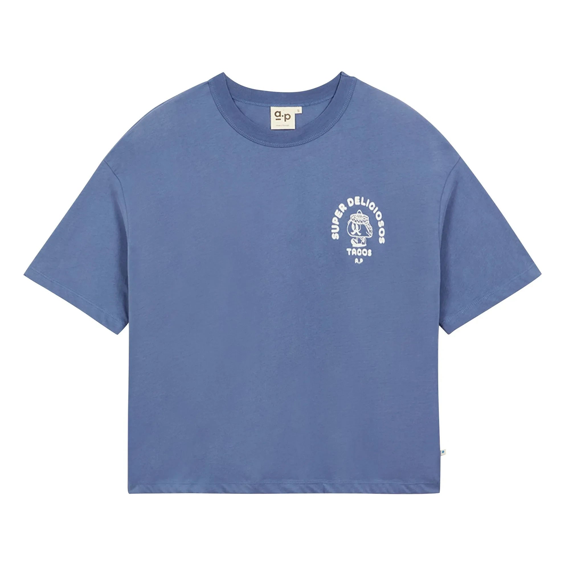 a.p - Super Tacos Organic Cotton T-Shirt | Night Blue