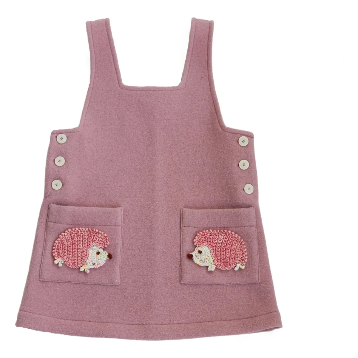 Kalinka - Hedgehog Felt Wool Dress | Pink