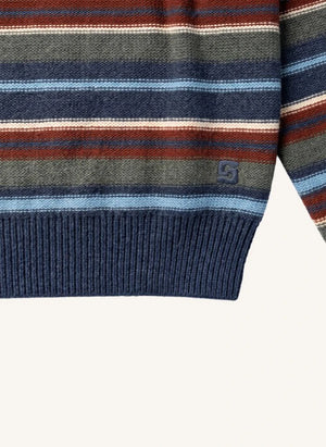 Smallable Kid - Matteo Striped Wool Sweater | Blue