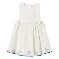 Tinycottons - Swans Linen Dress | White