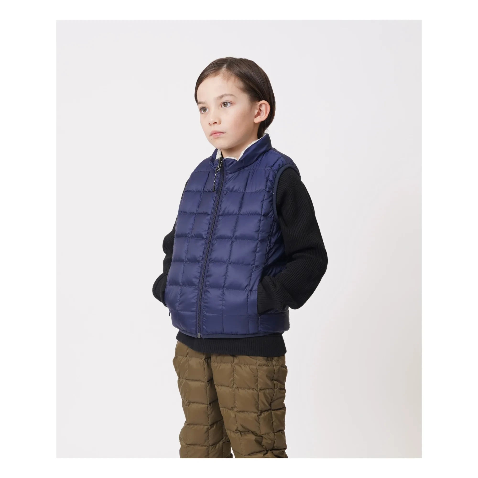 Taion - Double-Sided Sleeveless Puffer Vest | Ivory