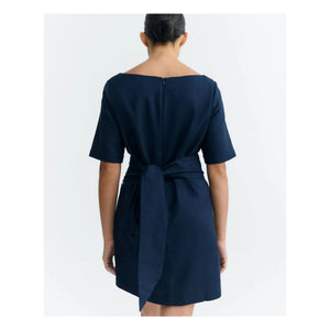 Thinking Mu - Kieran organic cotton dress | Navy Blue