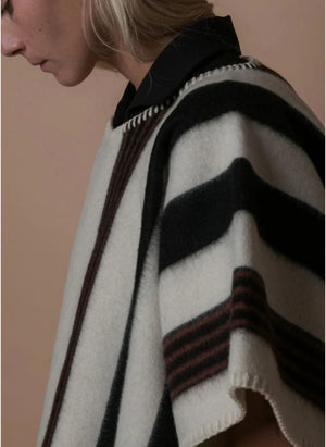 La Méricaine - Blackfeet Recycled Wool Long Poncho | Ecru