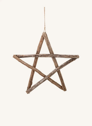 Bloomingville - Wooden Star Christmas Ornament