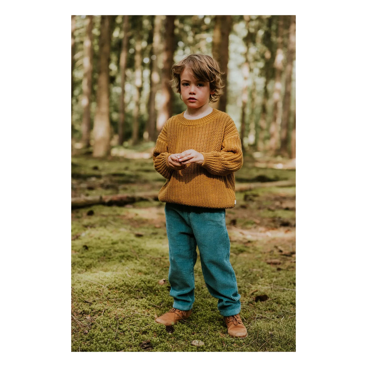 Yuki - Beau Velvet Organic Cotton Pants | Petrol Blue