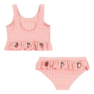 Konges Sløjd - Etta Checkered Strawberry Swimsuit | Pink