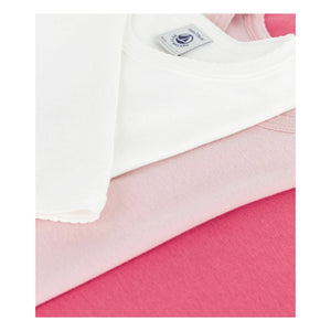 Petit Bateau - 3'lü Kız Çocuk Organik Pamuklu Tişört Paketi | Pembe