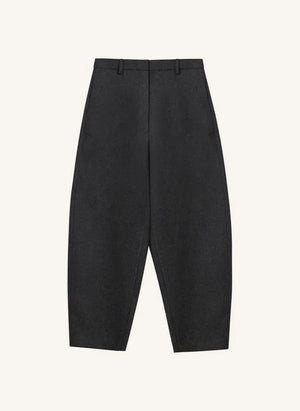 Cordera - Curved Wool Trousers | Charcoal Grey