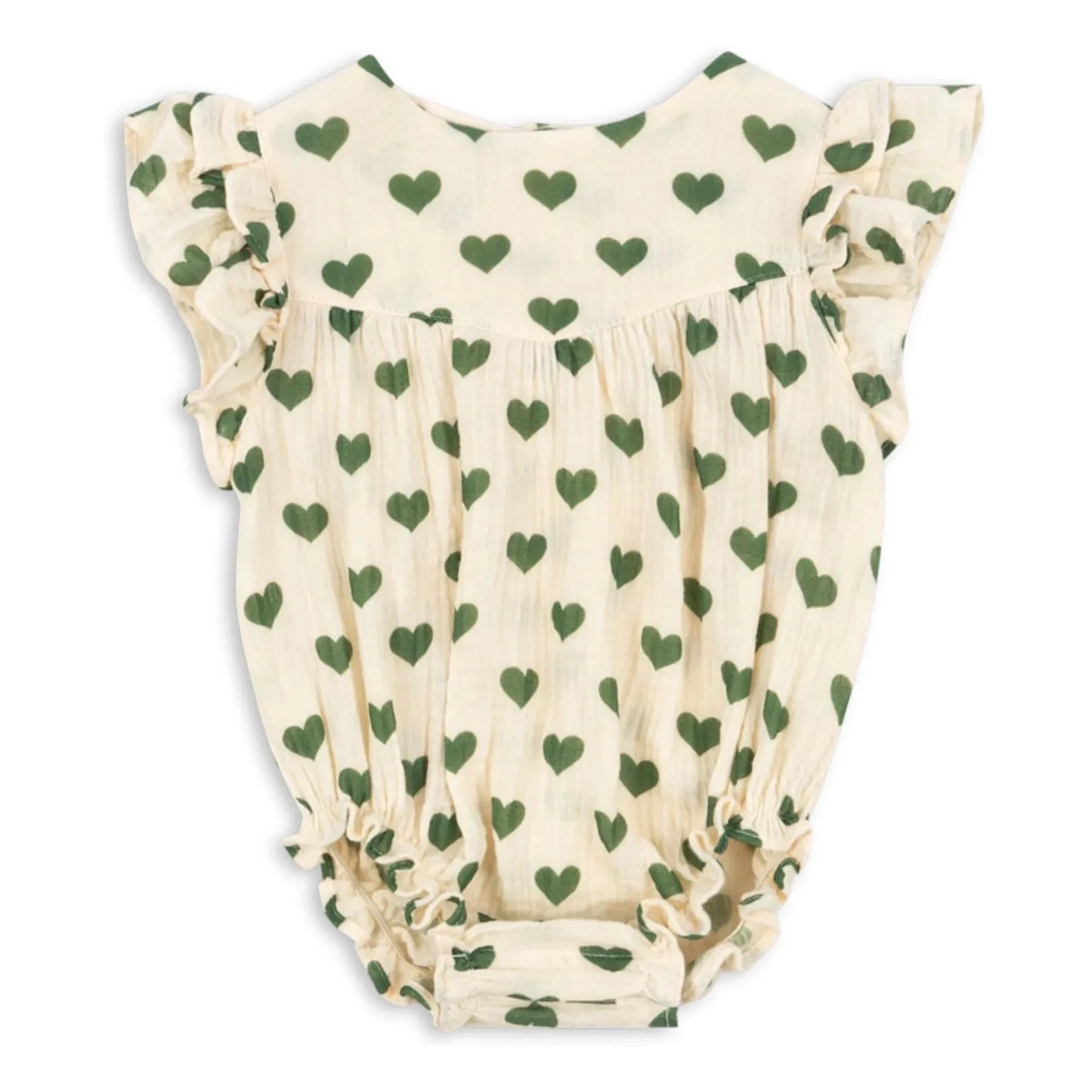 Konges Sløjd - Coco Hearts Organic Cotton Romper | Ecru