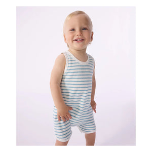 Petit Bateau - Çizgili Havlu Tulum | Mavi