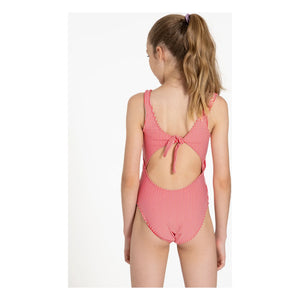 Smallable Kid - Salma Striped Swimsuit | Cherry Red