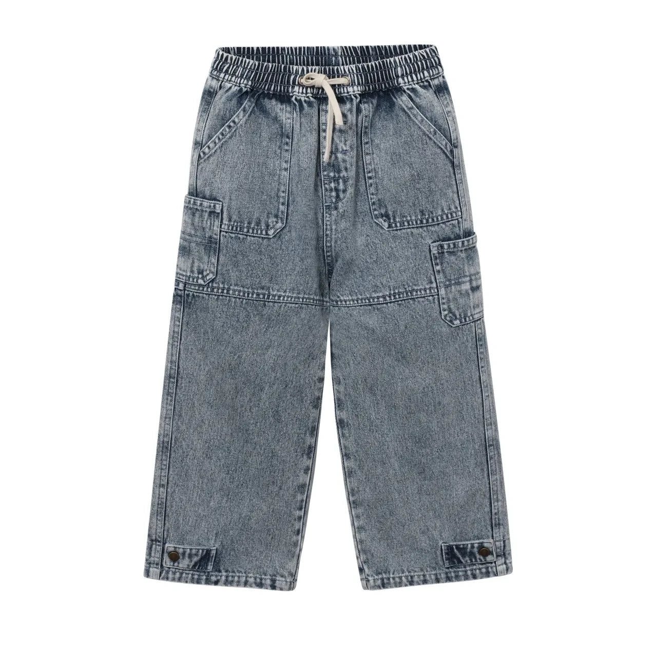 Goldie + Ace - Solda Belli Olmayan Cargo Jeans | Mavi