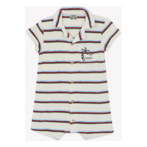 Bonton - Lilo Çizgili Havlu Playsuit | Fildişi