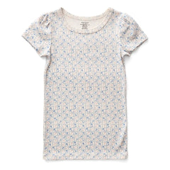 Soor Ploom - Organic Cotton Floral Puff T-Shirt | Ecru