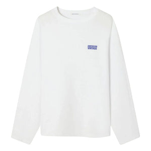 American Vintage - Gixy Cotton Long Sleeve T-Shirt | White