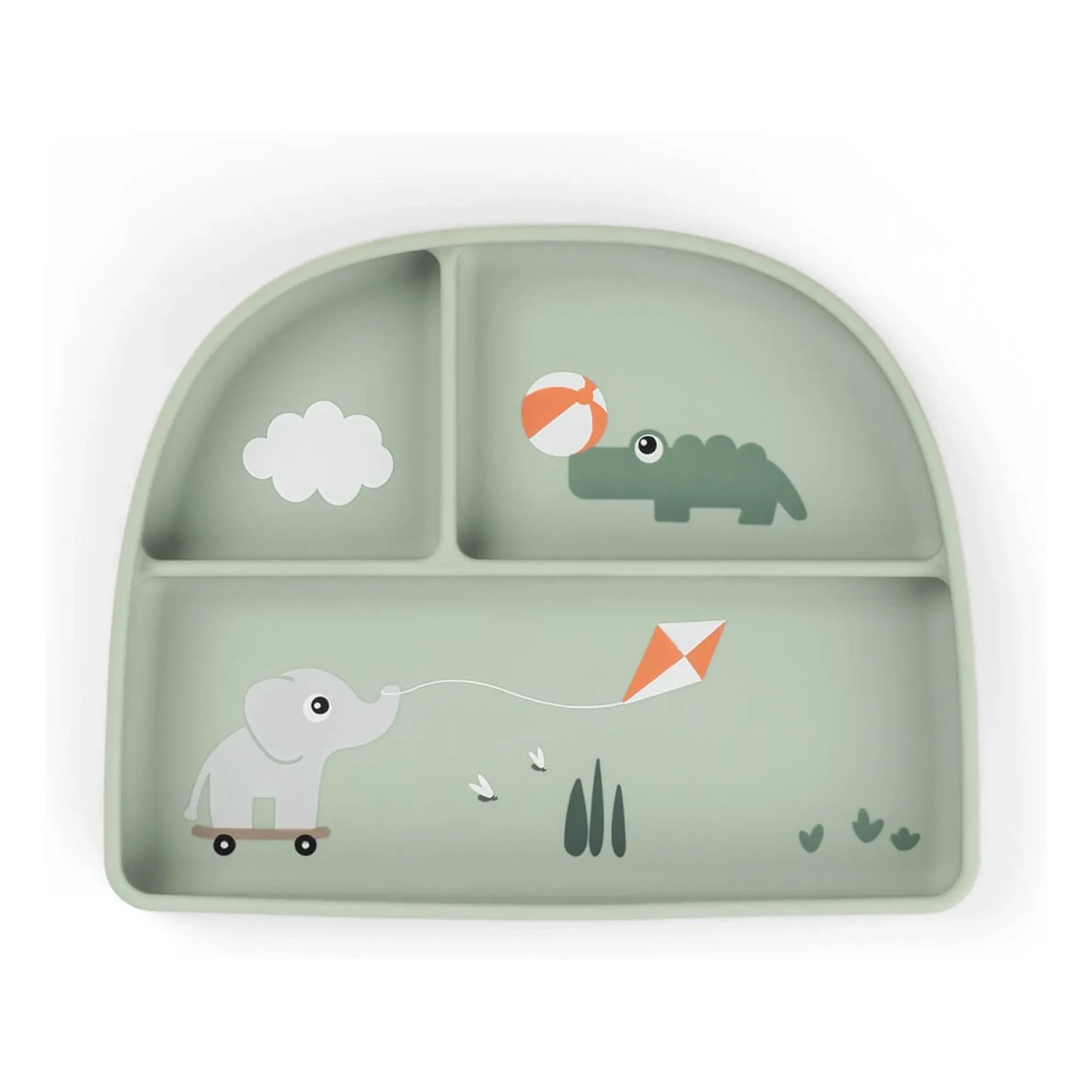 Done by deer - Spout plate with playground compartment | Green