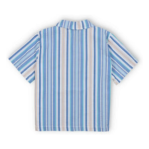 the new society - Tebas Striped Shirt | Light Blue