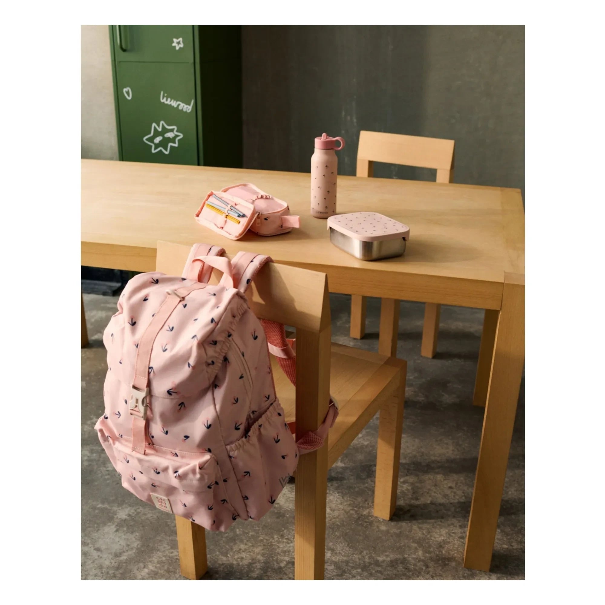 Liewood - Falk Water Bottle - 350 ml | Mini Cherry Heart/Rosey