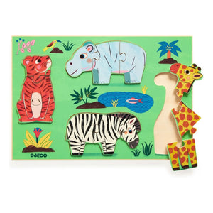 Djeco - Cuckoo Tiger Wooden Puzzle