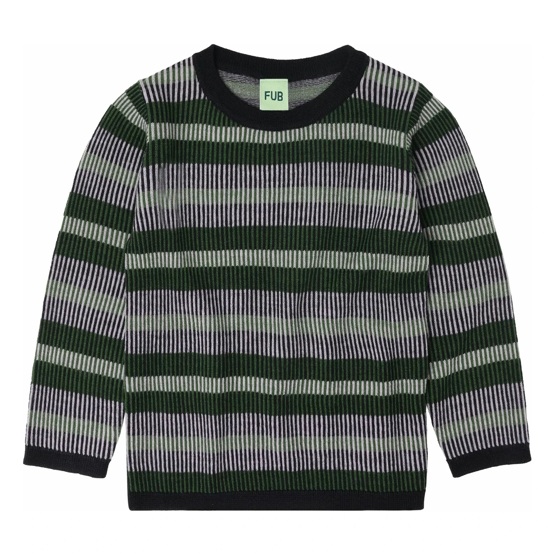 FUB - Striped Sweater Fine-knit Merino Wool | Navy