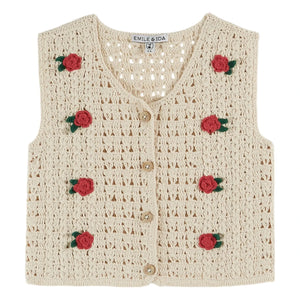 Emile et Ida - Sleeveless Crochet Vest | Ivory