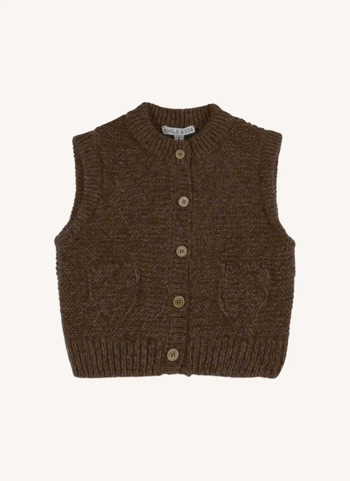 Emile et Ida - Sleeveless Wool Vest | Brown