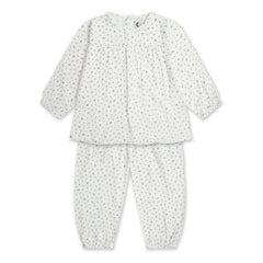 Sleepy Doe - Organic Cotton Floral Pajamas | White