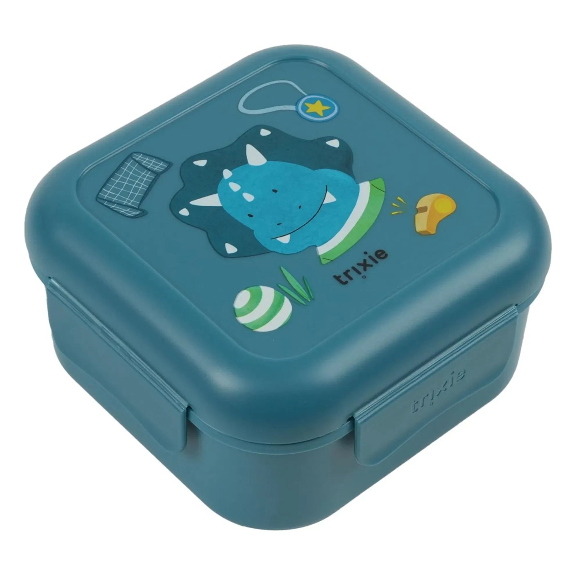 Trixie - Ballplayer Mr. Triceratops Clipped Lunch Box | Blue