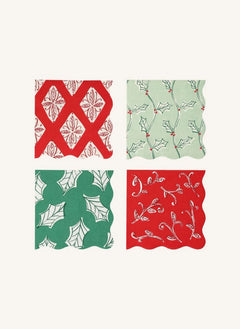 Meri Meri - Block Printed Christmas Napkins - Set of 16