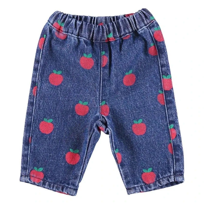 Bebe Organic - Minnie Baby Jeans with Apple Print | Blue