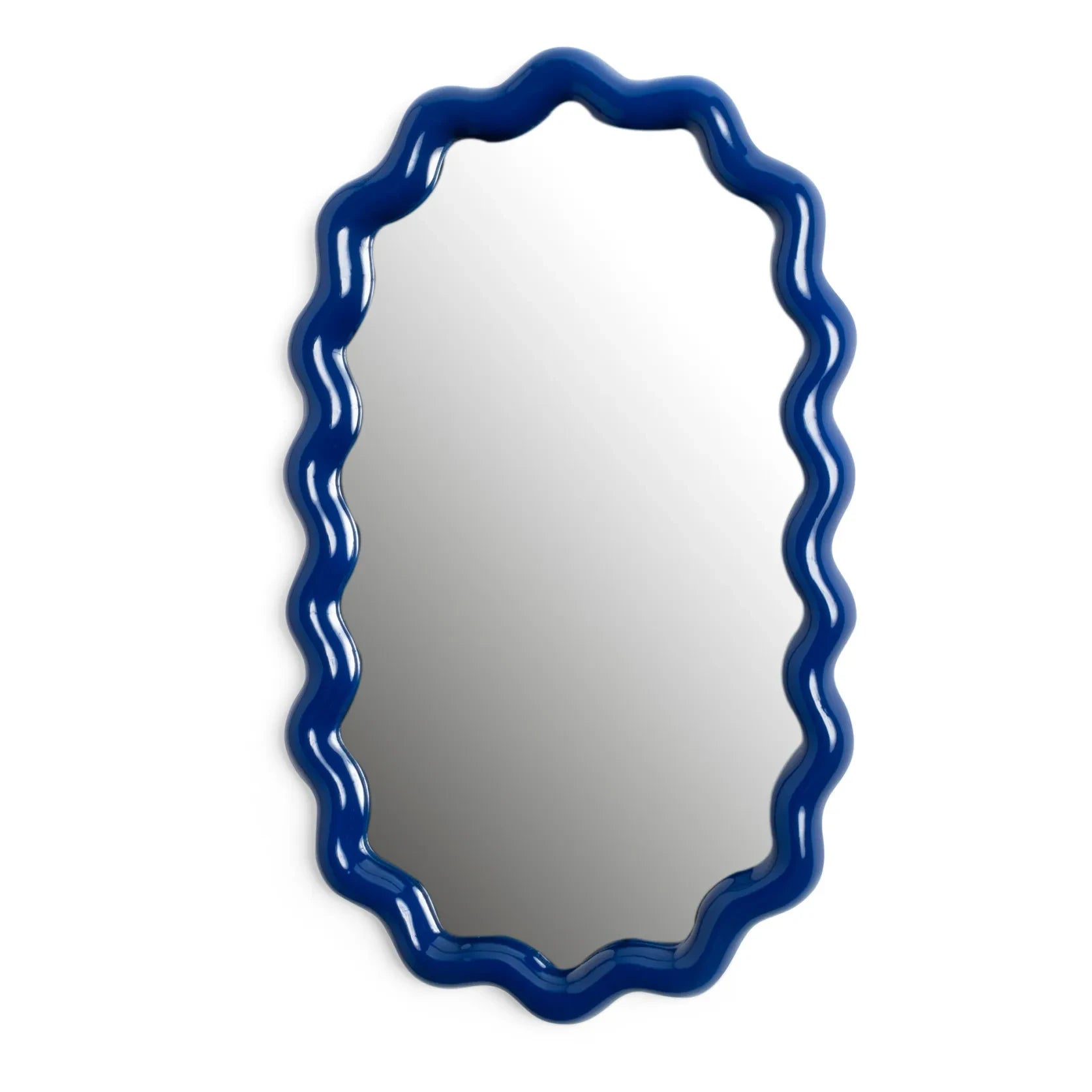 &Klevering - Zigzag Oval Mirror | Navy Blue