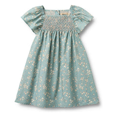 Wheat - Elva Fleurie Organic Cotton Dress | Light Blue