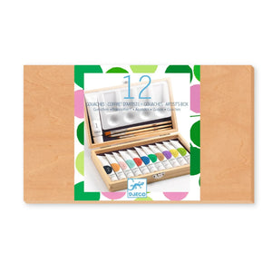 Djeco - Art Set - 12 Gouache Paints
