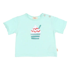 Búho - Ice Cream Print Organic Cotton T-Shirt | Aqua