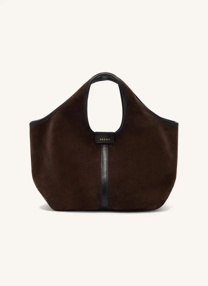 Soeur - Douce Mini Suede Leather Bag | Dark Brown