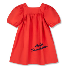 Wynken - Puffy Flat Dress | Red