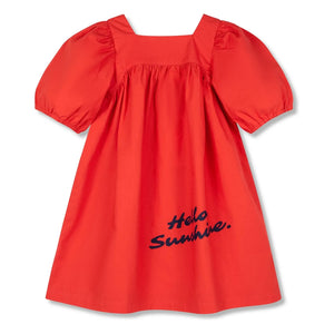 Wynken - Puffy Flat Dress | Red