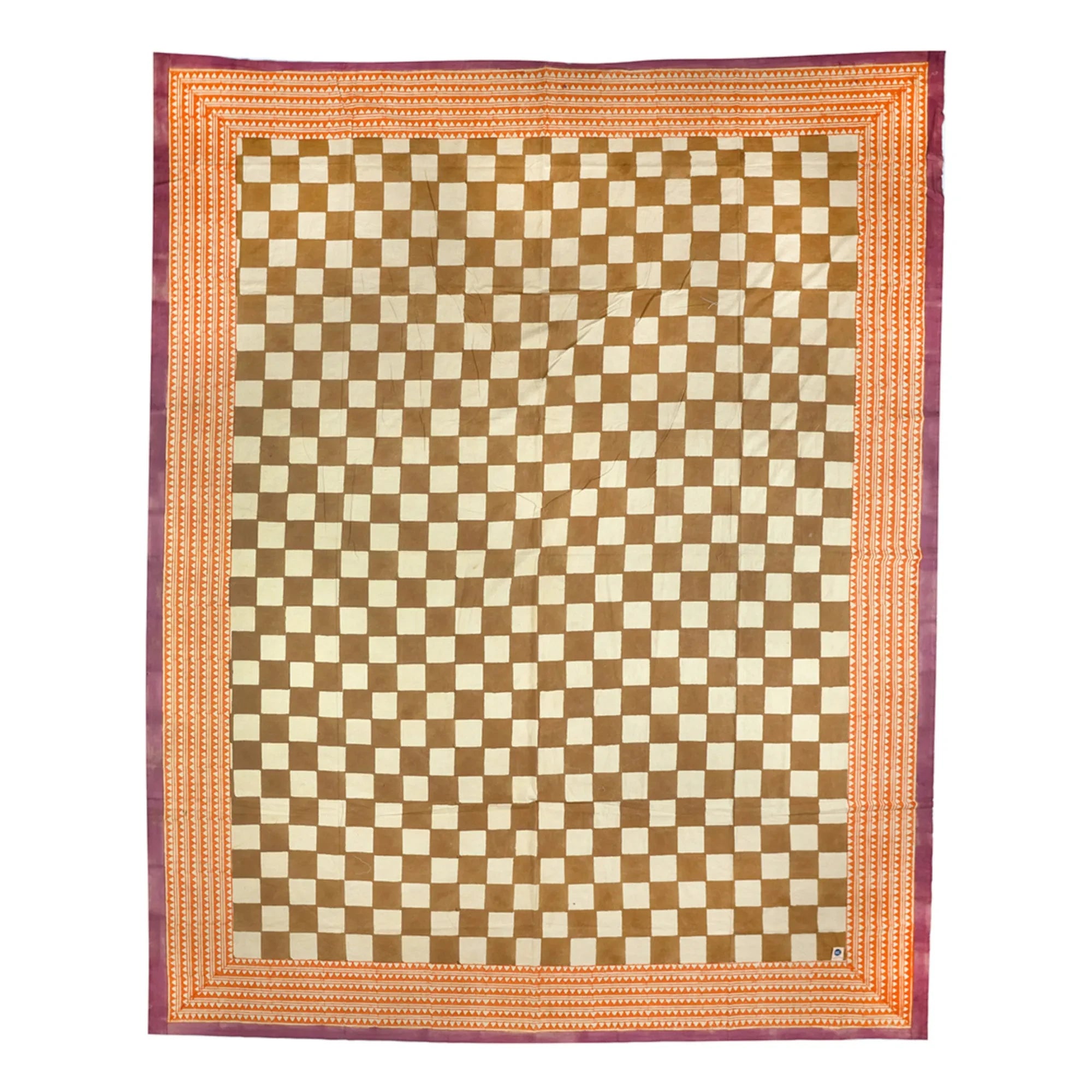Doing Goods - Checkmate Printed Cotton Tote Bag | Mustard