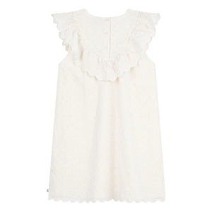 Petit Bateau - English Lace Heart Embroidered Cotton Dress | White