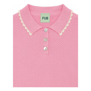 FUB - Polo Oversize Fine Pique Knit Organic Cotton | Candy pink