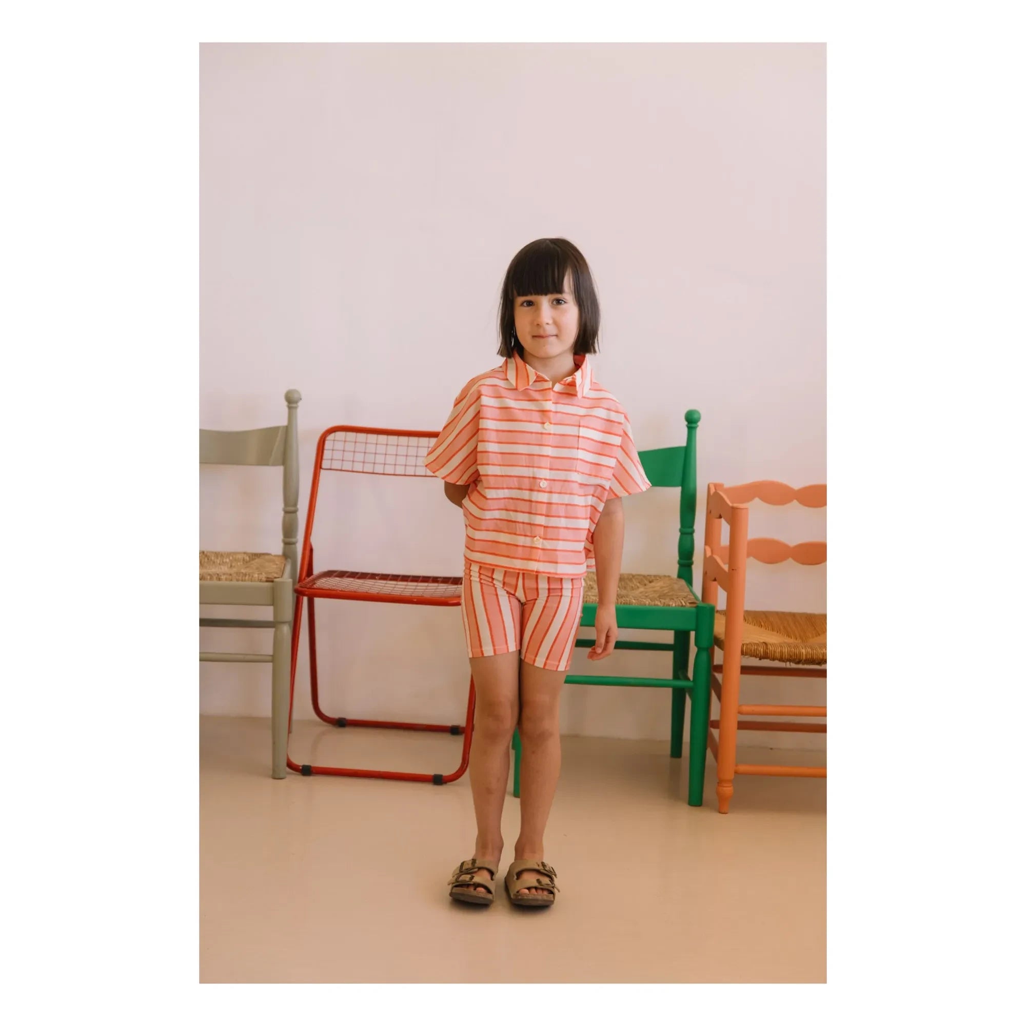 Studio Bohème - Cyclist Jeannie Striped Organic Cotton | Pink