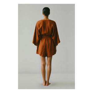 Vanessa Sposi - La Bouffante Linen Jumpsuit | Chocolate