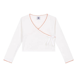 Petit Bateau - Plain Cache Coeur Vest | White