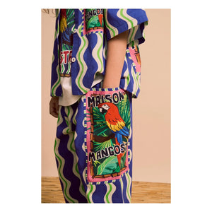 Maison Mangostan - Wave Pantolon Parrot | Lacivert